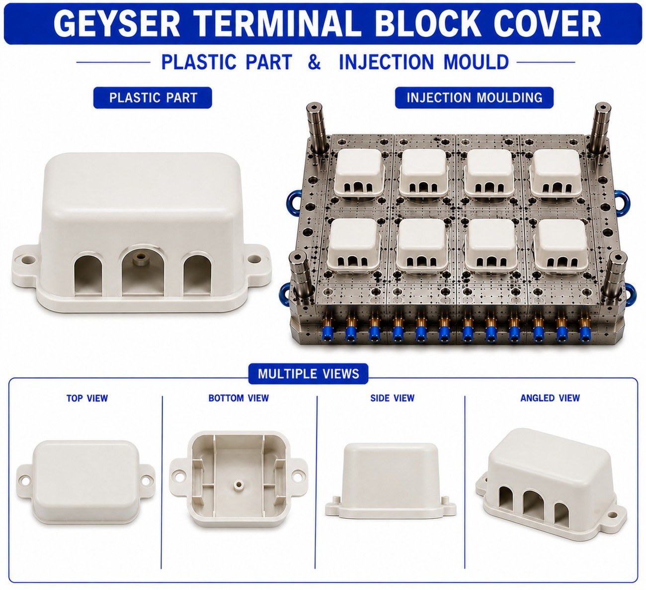 Geyser Plastic Terminal Block Cover Mould and Moulding Service